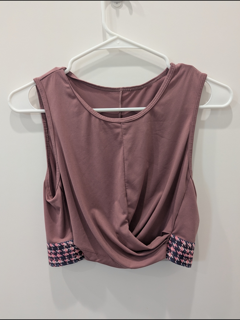 Sleeveless Mauve Crop Top with Elastic Hem